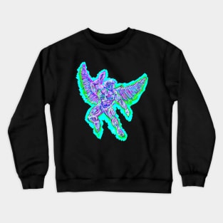 Cybernetic Neon Angel Crewneck Sweatshirt